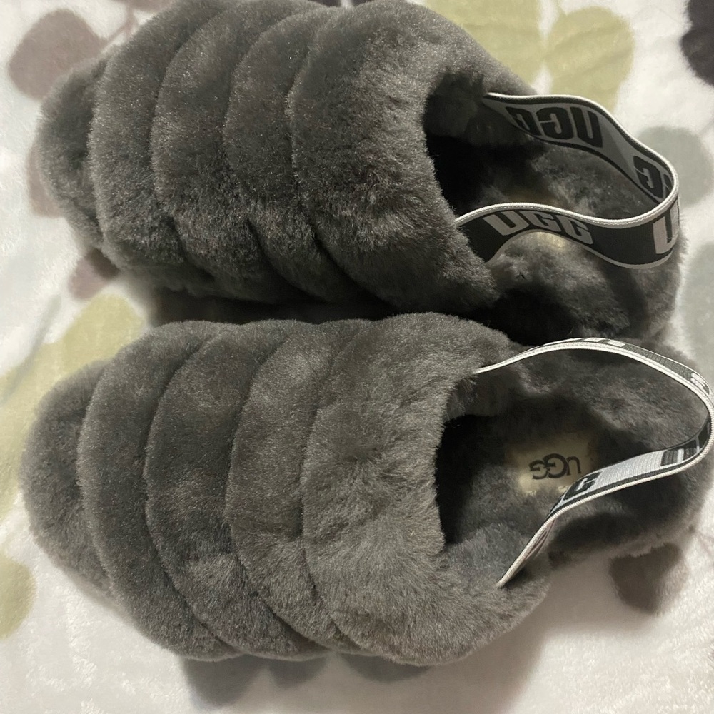 UGG Charcoal Plush Slippers